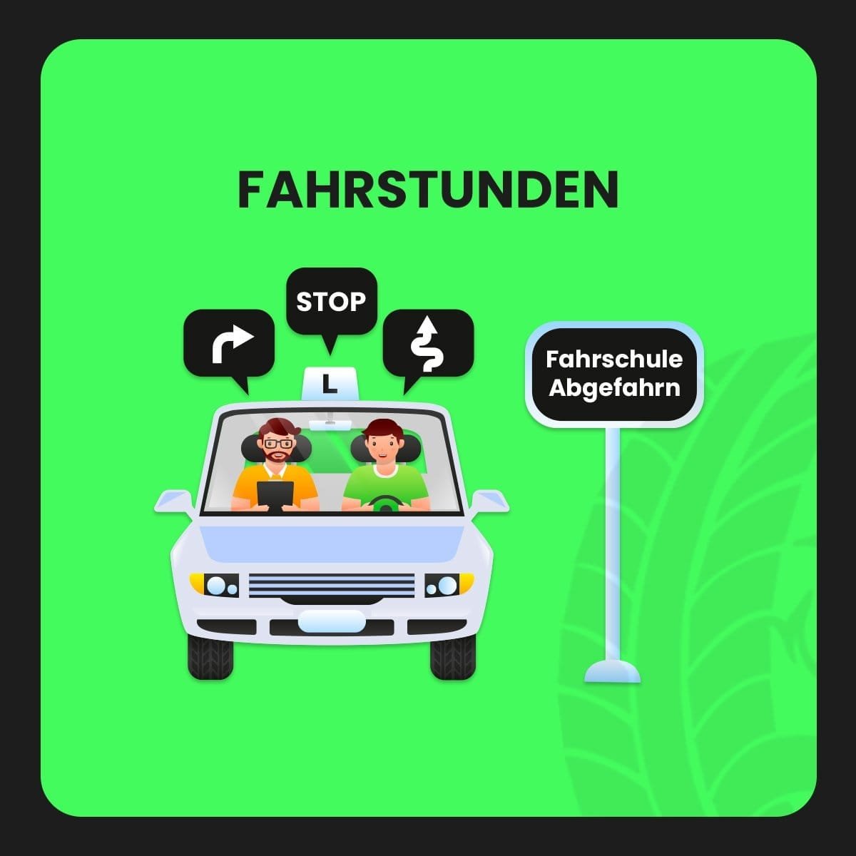 Fahrlehrer mit Schüler in Fahrstunden