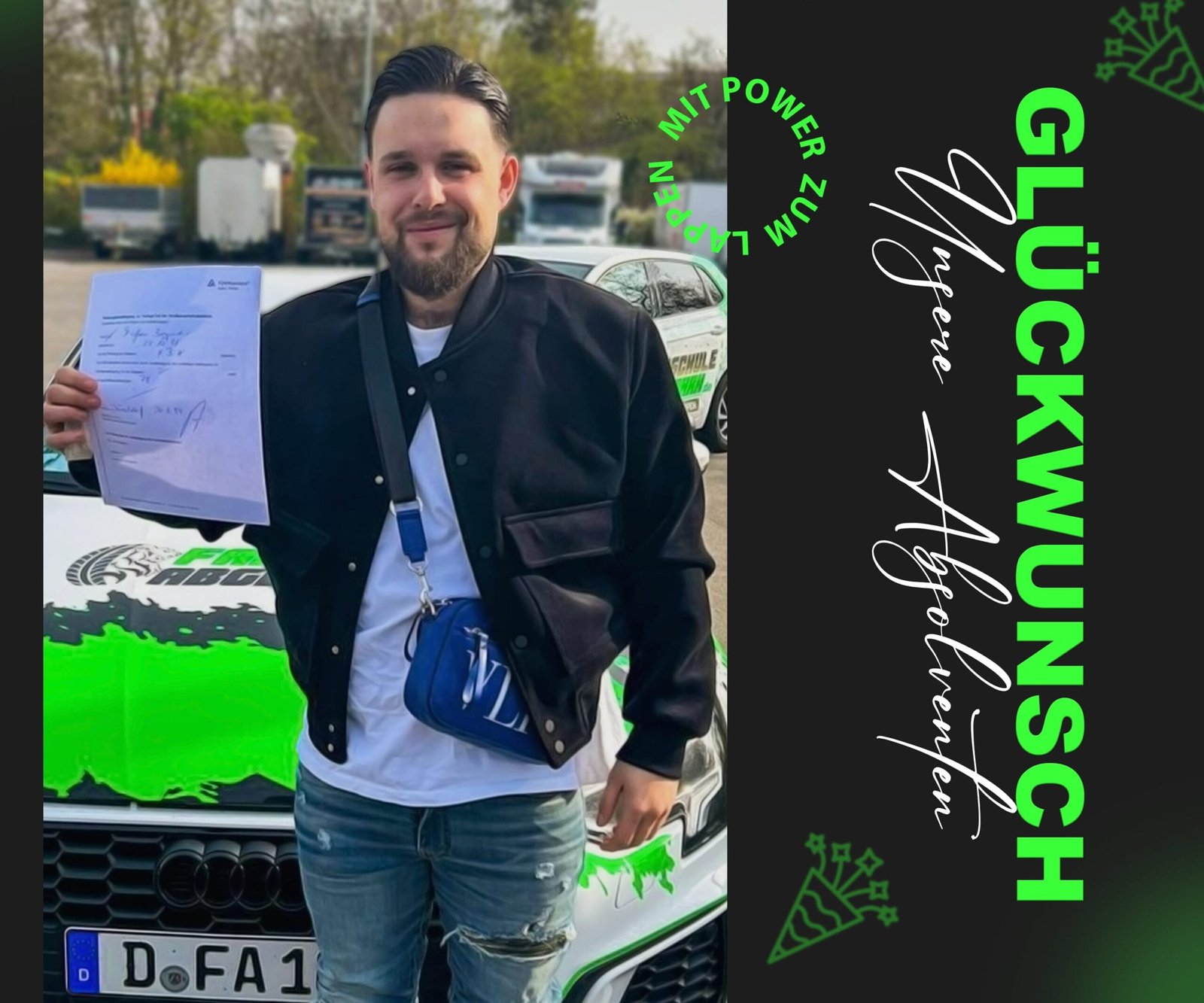 Schüler hält Führerschein